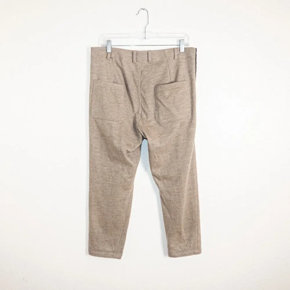 YANTOR Japan Small Wool Trouser Pants in Khaki Beige
